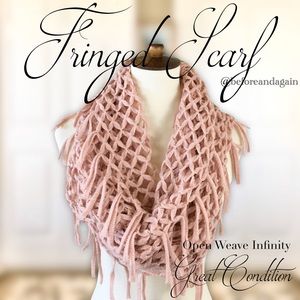 Open Weave Fringe Scarf